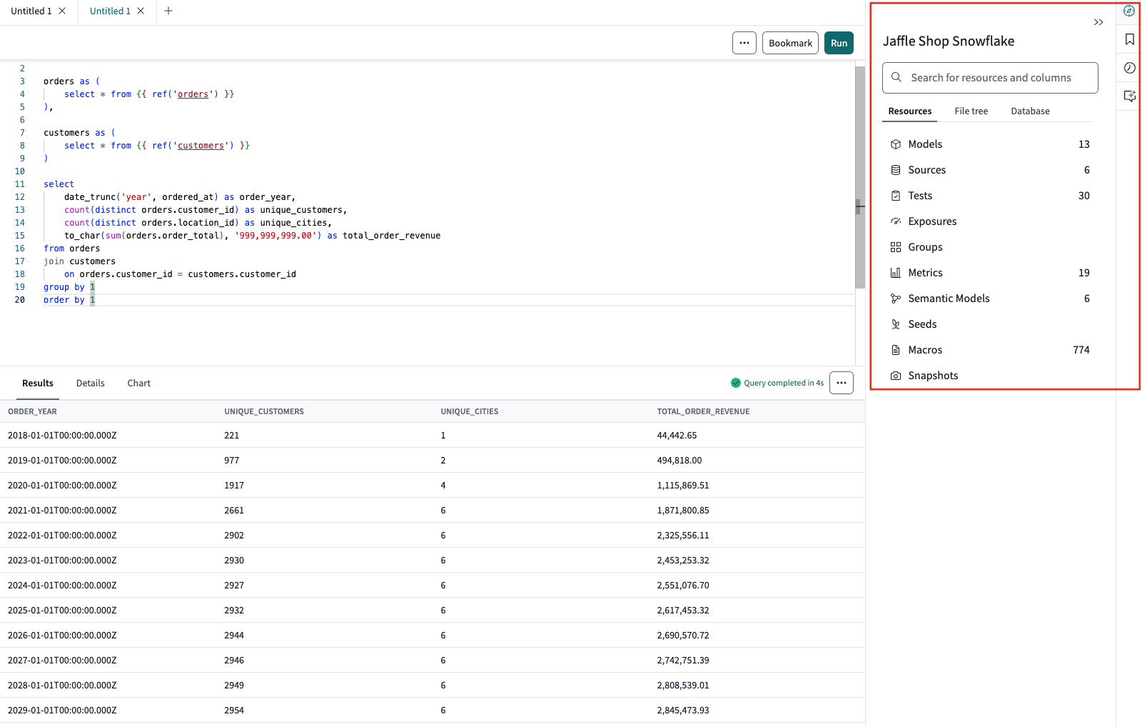 dbt Insights integrated with dbt Explorer dbt Insights integrated with dbt Explorer